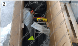 bicycle parts and accessories packed securely in bubble wrap inside box